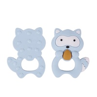 Jouet de dentition pour bébé, anneau en Silicone, en forme d'animal de raton laveur, accessoire éducatif à mâcher pour nouveau-né,