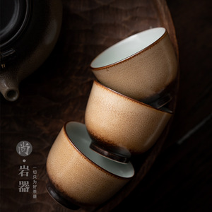 Retro Kiln Fired Stoneware Teacups Round Lead Free For Kung Fu <b>Tea</b> <b>Set</b> Home Use Personal <b>Gift</b> Dehua County Origin - Product Image 2