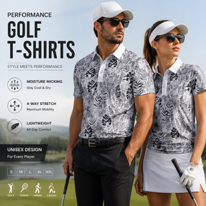 Chemises de golf polo à motifs de qualité supérieure, unisexes, respirantes, extensibles, pour club de golf, fournisseur OEM - Product Image 1