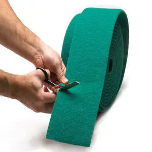 Factory Heavy duty raw material abrasive green scourer rolls cleaning scouring pad rolls scrub pads