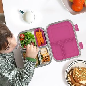 Porta Pranzo in Metallo Personalizzato a 3 Scomparti per Bambini, Contenitori Ermetici in Acciaio Inox per Scuola e Ufficio - Product Image 5