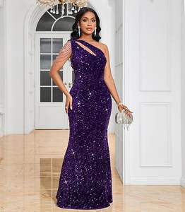 Kadınlar İçin Payetli Abiye Elbise Zarif Seksi Tek Omuz Dar Kokteyl Elbisesi Denizkızı Kuyruğu Akşam Yemeği Elbisesi - Product Image 5