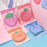 Bloc-notes autocollant rond en forme de fruits, mignon et coloré, imprimé, promotionnel, créatif, simple, pour étudiants, idéal pour les livres