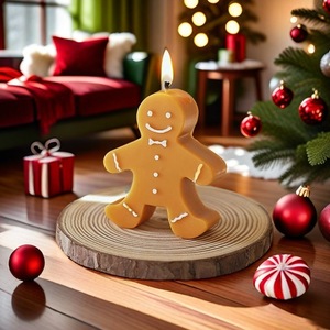 Bougie parfumée en cire mélangée en forme de bonhomme en pain d'épices Northern Mu, décoration de Noël, cadeau - Product Image 2