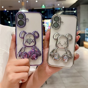 เคสโทรศัพท์แบบมีกลิตเตอร์เหลววิบวับ ดีไซน์แฟชั่น พร้อมเลนส์ป้องกัน สำหรับ iPhone 16 Pro Max 15 14 13 Pro - Product Image 2