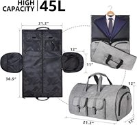 Échantillon gratuit Sac de voyage en nylon 20L pour vêtements avec pochette à chaussures pour les voyages unisexes