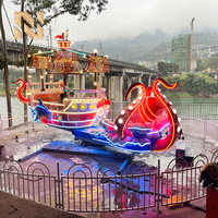Manège Nova Rides : Bateau Pirate Kraken, Bateau Volant d'Extérieur, Bateau à Bascule Thème Pieuvre, Monstre Marin