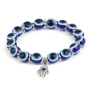 New Fashion Religious Charms Beaded Retro Blue Eyes Bead Jewelry Bangles Bracelet