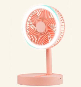 مروحة محمولة قابلة للطي مع إضاءة LED ومحرك بدون فرش، قابلة لإعادة الشحن عبر USB بسعة 2000 مللي أمبير، مناسبة للاستخدام المكتبي والخارجي والتخييم - Product Image 1