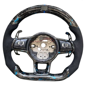 Volant en fibre de carbone avec extension LED pour Volkswagen <span class=keywords><strong>Golf</strong></span> 7 Mk7 Passat B8 Tiguan Jetta Mk6 Mk8 <span class=keywords><strong>T</strong></span>-<span class=keywords><strong>ROC</strong></span> <span class=keywords><strong>T</strong></span>-Cross - Product Image 5