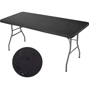 Mesa dobrável de plástico para banquetes, mesa dobrável de 6 pés em hdpe para uso em eventos, piquenique e festas ao ar livre