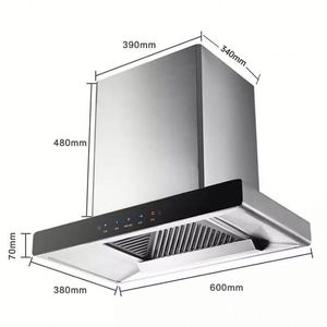 <span class=keywords><strong>Hotte</strong></span> murale encastrable <span class=keywords><strong>silencieuse</strong></span> en acier inoxydable de 600 mm, type T, à forte aspiration, avec filtre HEPA, pour usage domestique, vente en gros - Product Image 6