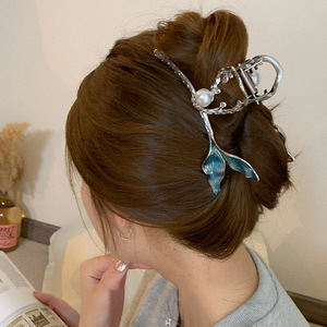 Chất Lượng Cao Màu Xanh Đuôi Cá Tóc Claw Kẹp Nàng Tiên Cá Sao Ngọc Trai Tóc <span class=keywords><strong>Clip</strong></span> Pins Thanh Lịch Phụ Kiện Tóc Nữ - Product Image 4