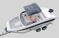 Bateau à moteur en fibre de verre FLIT 580, bateau rapide 6 places à vendre, bateau à réaction d'usine avec moteur hors-bord, bateau de pêche et mini-yacht