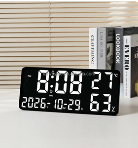 Horloge murale LED RGB multifonctionnelle YIDA <span class=keywords><strong>TIME</strong></span> avec grand écran, affichage de la température et de l'humidité, lumière ambiante pour salon - Product Image 6