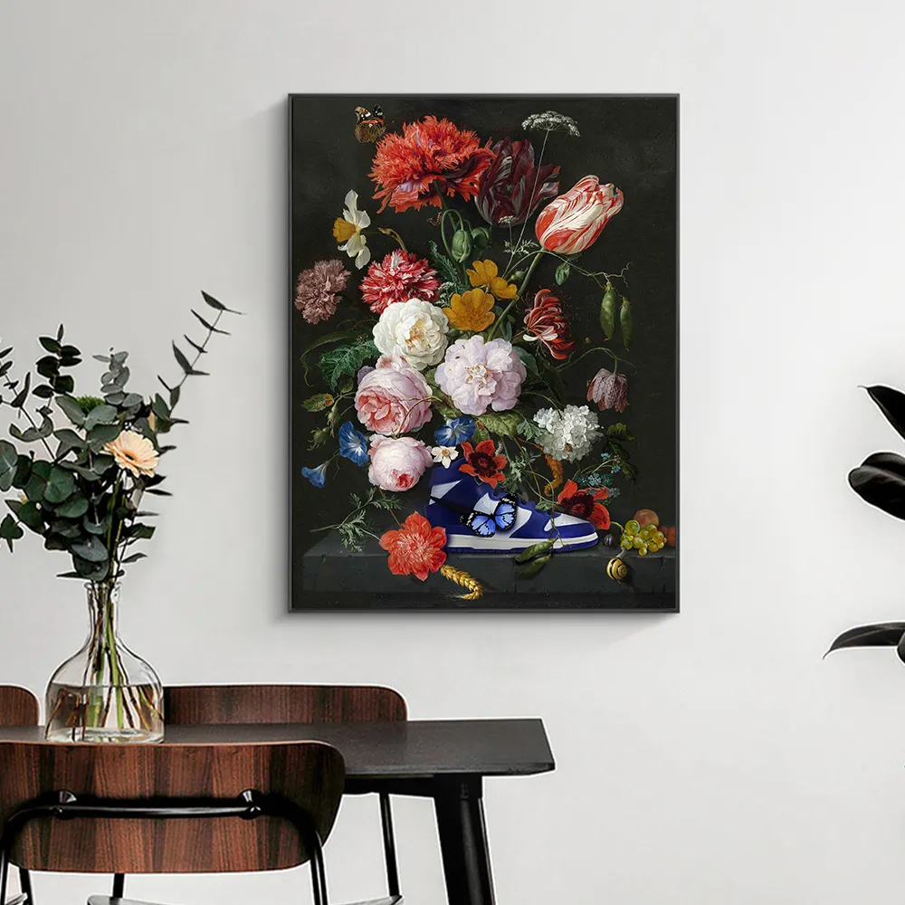 사용자 정의 최고의 집 인테리어 장식 벽 꽃 캔버스 인쇄