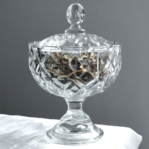 Barattolo in Vetro Trasparente <span class=keywords><strong>di</strong></span> Alta Qualità con Piede e Coperchio in Vetro, Ecologico, per Caramelle e Conservazione Domestica - Product Image 1