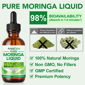 ArtoaLabs 60ml ekstrak daun <span class=keywords><strong>Moringa</strong></span> organik metabolisme minyak Vegan dan cairan pendukung kekebalan tubuh untuk energi - Product Image 4