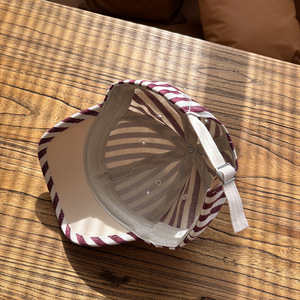 Cappellino da Baseball per Bambini 1-3 Anni, Estivo/Primaverile, a Righe, 48-52cm, Cappello da Sole in Cotone Nero Regolabile per Bambini e Bambine - Product Image 5