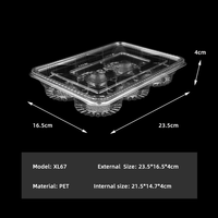 Barquette en plastique transparente de qualité alimentaire sur mesure pour beignets, barquette d'emballage jetable pour pâtisserie, thermoformée sous vide