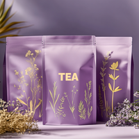 Pochette debout en CMJN imprimée sur mesure avec fermeture à glissière réutilisable à faible quantité minimale de commande pour le stockage des emballages de thé Options de conception multiples