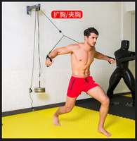 En gros, Machine à poulie à câble pour triceps, avec système de charge et levage DIY, équipement de fitness pour la maison, murale, en acier et nylon, portable