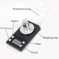 Minibáscula electrónica para joyería, 10, 20, 50, 100g, 0.001g, 1 mg, gran oferta