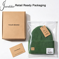 Jxwatcher Bonnet en laine tricoté doux et épais à double revers, avec logo personnalisé, unisexe, en cachemire, pour l'hiver, Gorros De Invierno