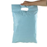 Sac postal en plastique de couleur bleu clair avec poignée sacs d'expédition en poly d'affranchissement de courrier de bonne qualité