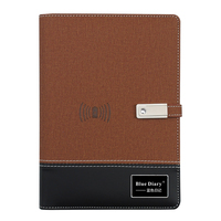 Cadeau d'affaires 8000mah Power Bank Notebook lumière LED Logo Smart Wireless Charging Journal for School Use Hardcover Spiral Style