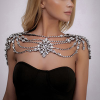 Maille gland épaule chaîne bijoux de mariage pour femmes collier robe plusieurs rangées Sexy Bikini Cosplay maillot de bain été corps chaîne
