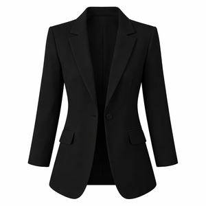 Blazer Nero in Puro <span class=keywords><strong>Lino</strong></span> Personalizzato per <span class=keywords><strong>Donna</strong></span> - Abbigliamento Formale Elegante per Signore - Abbigliamento Femminile - Product Image 3
