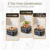 Cuisinière électrique à deux niveaux, capacité de 4 litres, contrôlée par application, 600W, cuisinière numérique multi-légumes avec fonction de cuisson empilable sans BPA