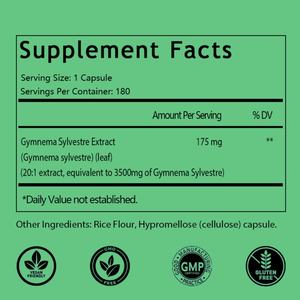 OEM/ODM ผลิตภัณฑ์ขายดี ยิมนาเมีย ซิลเวสเตร 175 มก. 180 แคปซูล ช่วยเสริมสร้างการเผาผลาญ ระบบทางเดินอาหาร สมดุล และสุขภาพ - Product Image 2