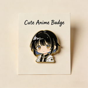 Badges en émail 3D sculptés sur mesure, au design rectangulaire magnétique et avec épingle de sûreté, pour collectionneurs d'anime - Product Image 3