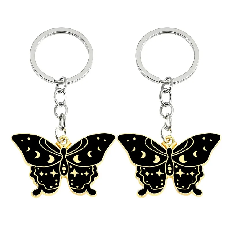 Wholesale Butterfly Key Chain Customised Personalized Pendant Keyring Cute Charms Soft Hard Custom Metal Keychain Enamel