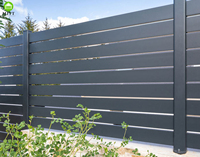 Panneaux de clôture Valla en alliage d'aluminium pour jardin Clôture décorative extérieure à lattes horizontales Clôture de confidentialité Service de modélisation 3D disponible