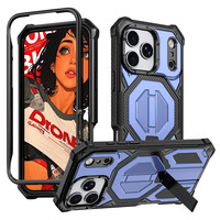 Coque de téléphone magnétique antichoc à couverture intégrale avec support vertical dissimulé pour iPhone 18 17 16 15 Pro Max Plus