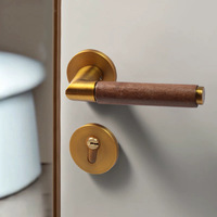 Serrure de porte en noyer moderne pour intérieur maison rétro salle de bain chambre pour Villa hôtel appartement application
