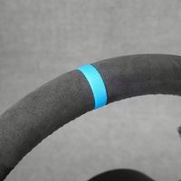 Volant de direction Barmich personnalisé M/Sport avec bande bleue en cuir, 4 branches, 50 mm, pour la série F (F10 F15 etc.)