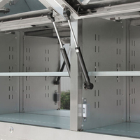 Station de travail mobile en acier inoxydable, armoire à roulettes à 10 tiroirs avec surface de travail en bois pour usage professionnel