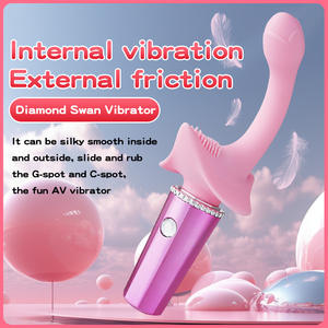 เครื่องสั่นคลิทอริสใหม่รูปตัวซีจีสปอตเครื่องสั่นเพชรรูปหงส์สามารถชาร์จได้10ความถี่ของเล่นทางเพศสำหรับผู้หญิงผู้ใหญ่ - Product Image 3