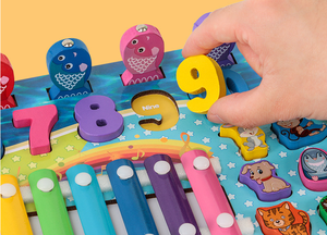 Nuevo rompecabezas educativo xilófono 5 en 1 bloque niños rompecabezas cálculo pesca <span class=keywords><strong>digital</strong></span> fruta juego juguetes los niños - Product Image 2