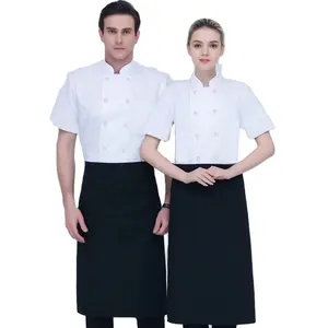 Vendita calda di alta qualità Unisex <span class=keywords><strong>Chef</strong></span> giacca e pantaloni Set tessuto estivo ristorante uniforme per alberghi e cucine - Product Image 1
