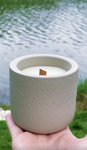 Candela profumata in cemento Petrichor con oli essenziali alla cannella, decorazione industriale per la casa, camera da letto, idea regalo - Product Image 3