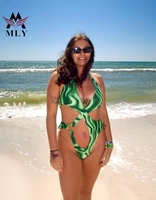 Maillots de bain une pièce pour femmes, dernières créations, avec découpe croisée au cou, taille haute, pour la plage et la natation