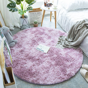 Alfombra Redonda de Felpa de Color Sólido, Estilo Moderno, para Sala de Estar, Dormitorio o Estudio, 120 cm de Diámetro - Product Image 3
