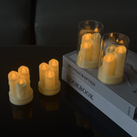 Fournisseur en gros de bougies cylindriques sans flamme à LED à 3 têtes, bougies en cire simulée pour mariage, Noël, décoration de la maison, acceptation des commandes personnalisées