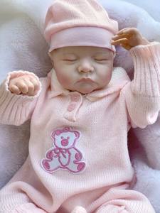 Muñeca de Juguete de Vinilo <span class=keywords><strong>con</strong></span> Cuerpo de Tela, Bebé <span class=keywords><strong>Reborn</strong></span>, para Jugar en Casa, <span class=keywords><strong>con</strong></span> <span class=keywords><strong>Ojos</strong></span> <span class=keywords><strong>Cerrados</strong></span>, para Dormir, Regalo - Product Image 6