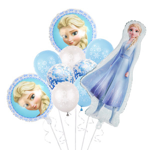 Ensemble de ballons en <span class=keywords><strong>film</strong></span> d'aluminium Aisha-Série Frozen Adventure-Snow Queen Anna-Décoration de ballons pour fête d'anniversaire - Product Image 4